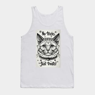 Halloween cute cat 'no tricks just treats!' Tank Top